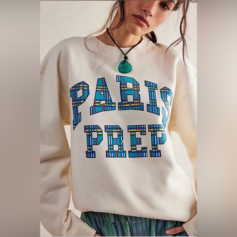 NWT Free People X Firstport Paris Prep Crewneck